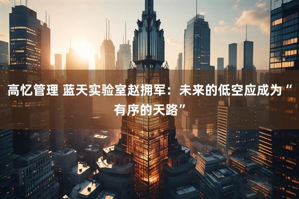 高忆管理 蓝天实验室赵拥军：未来的低空应成为“有序的天路”