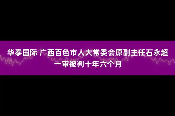 华泰国际 广西百色市人大常委会原副主任石永超一审被判十年六个月