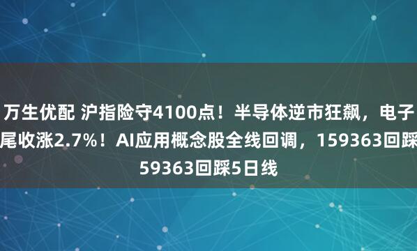 万生优配 沪指险守4100点！半导体逆市狂飙，电子ETF翘尾收涨2.7%！AI应用概念股全线回调，159363回踩5日线