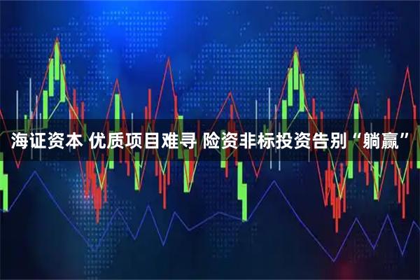 海证资本 优质项目难寻 险资非标投资告别“躺赢”